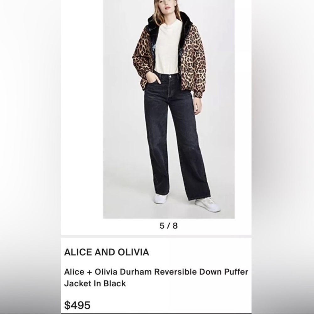 Alice and Olivia Durham Reversible Puffer Black Hoodie Jacket - Picture 8 of 16